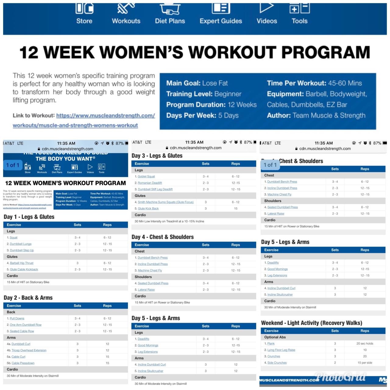 Weight lifting workout plan for women to lose weight and tone